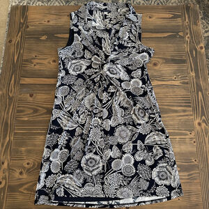 Women’s Tommy Hilfiger Black White Floral Sleeveless Dress Size 16